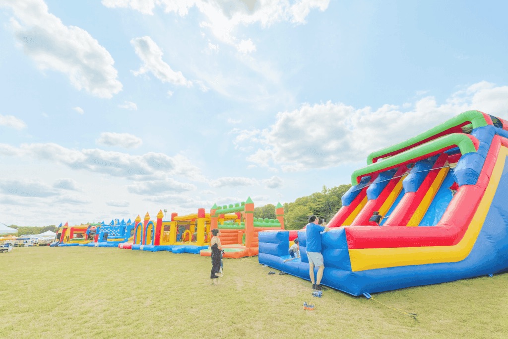 ZoBounce inflatable setup at event